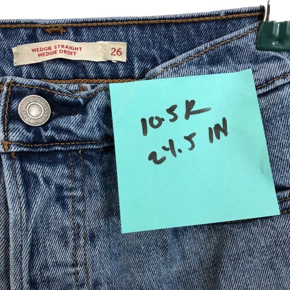 Levi’s Wedgy Straight Leg Distress Light Medium Wash Button Fly Jeans Size 26 - Picture 10 of 10